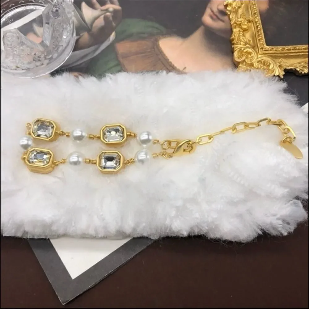Vintage Gold Monet Lantern Medallion Faux Pearl Bracelet